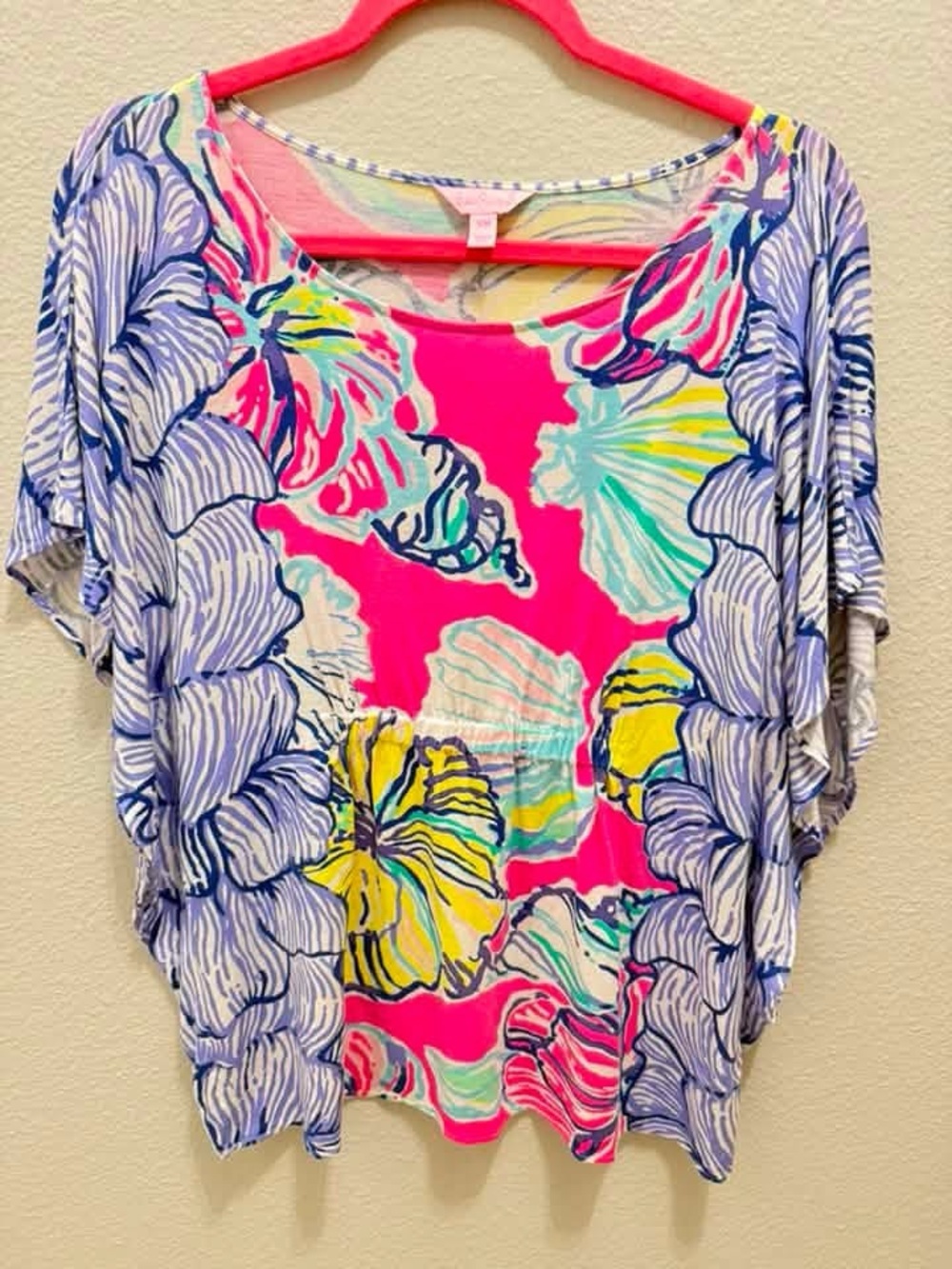 Lilly Pulitzer Alia Top S/M Swept By The Tides Pink Floral